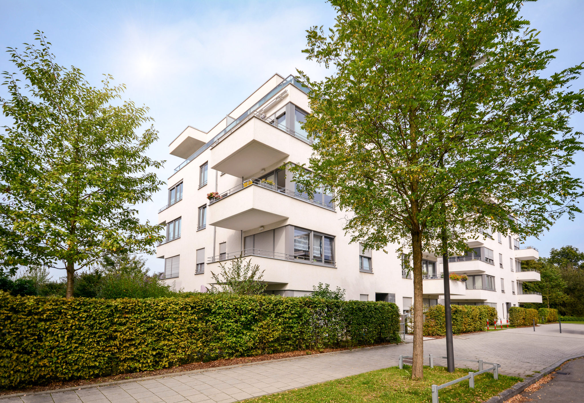 Building with trees on street